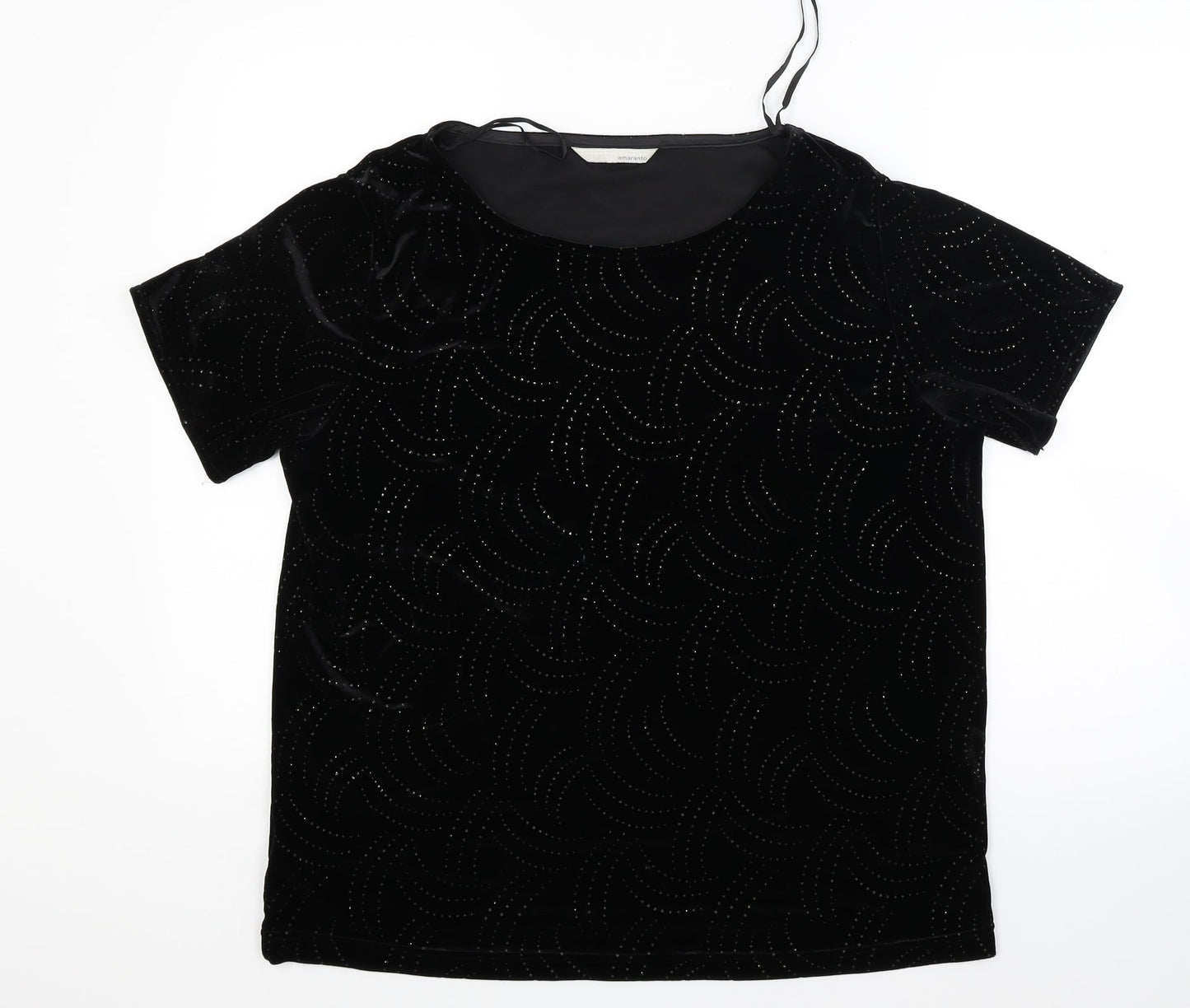 AMARANTO Womens Black   Basic T-Shirt Size 18