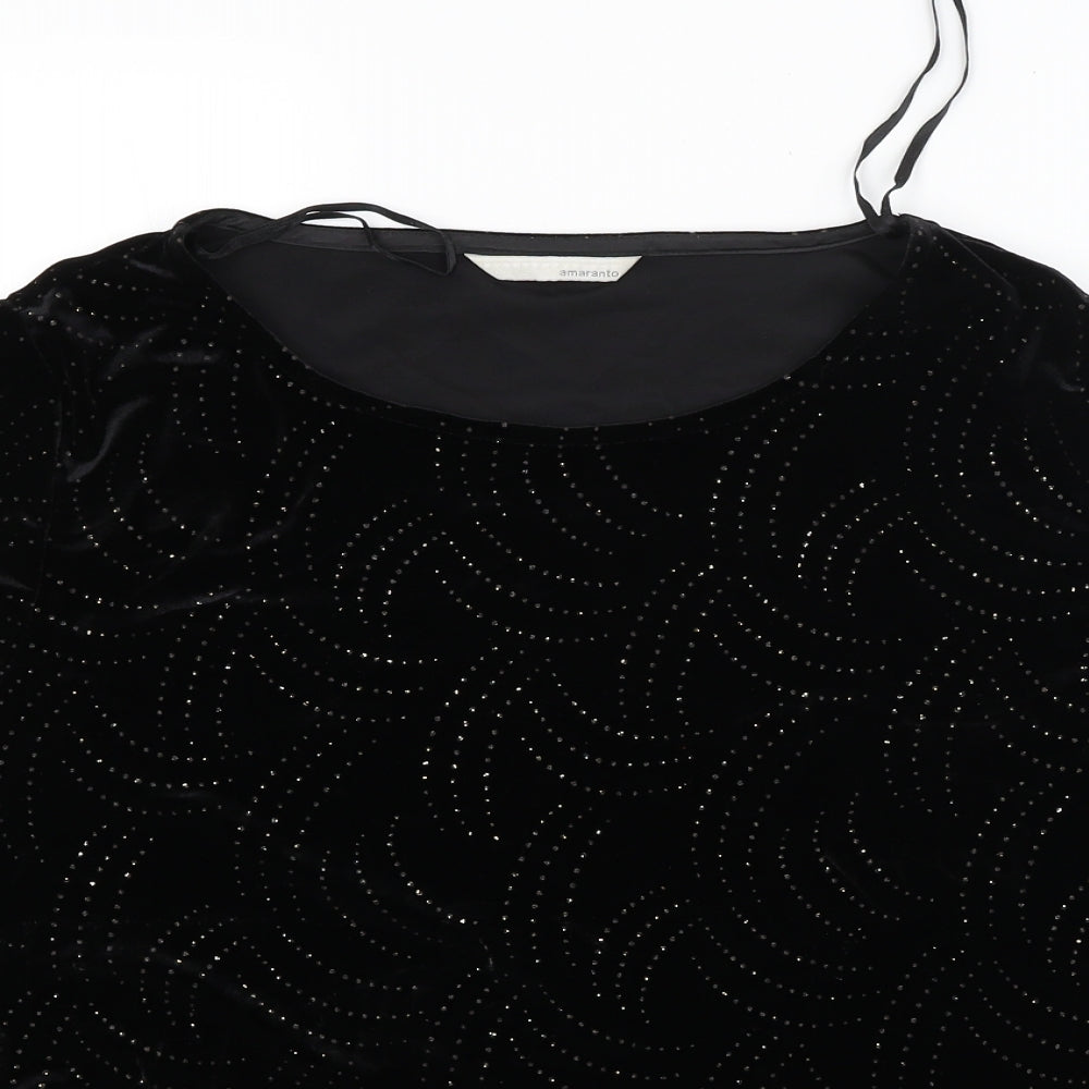 AMARANTO Womens Black   Basic T-Shirt Size 18