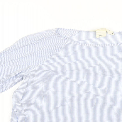 H&M Womens Blue Striped  Basic Blouse Size 6