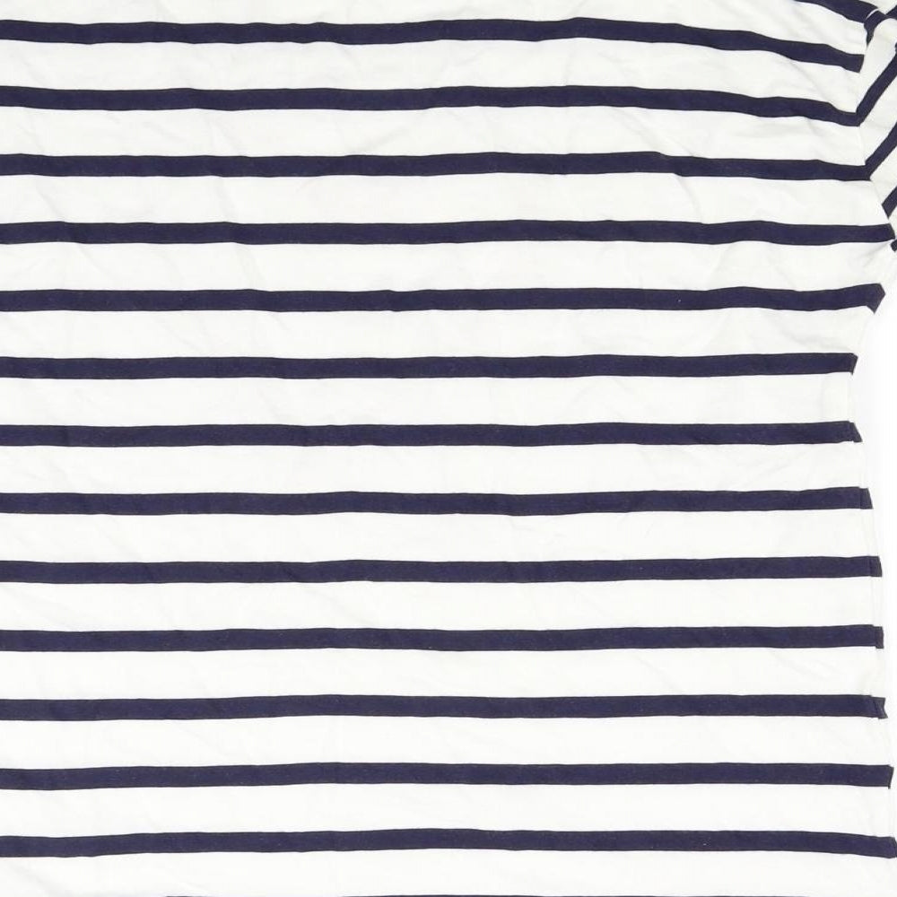 TU Womens White Striped Jersey Pullover Sweatshirt Size 8  - Heart Print
