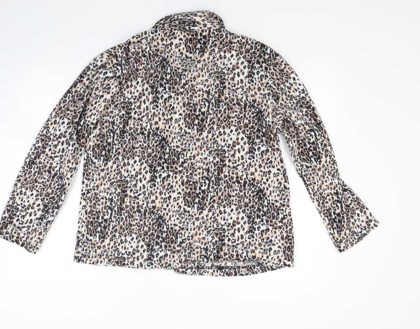 Very Womens Brown Animal Print Fleece Top Pyjama Top Size 12