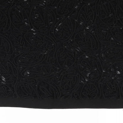 Womens UK Size 10 Kaleidoscope Black Basic T-Shirt