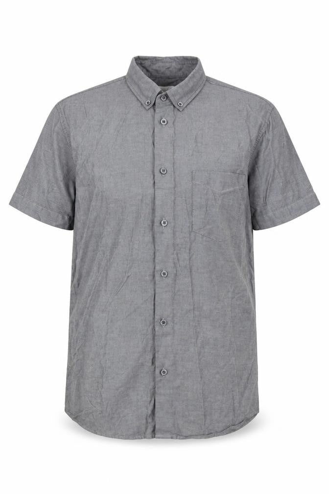 Mens UK Size M House of Fraser Grey  Button-Up Short Sleeve Casual Shirt