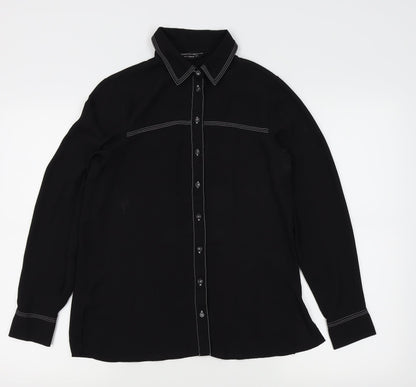Womens UK Size 8 Dorothy Perkins Black Basic Button-Up