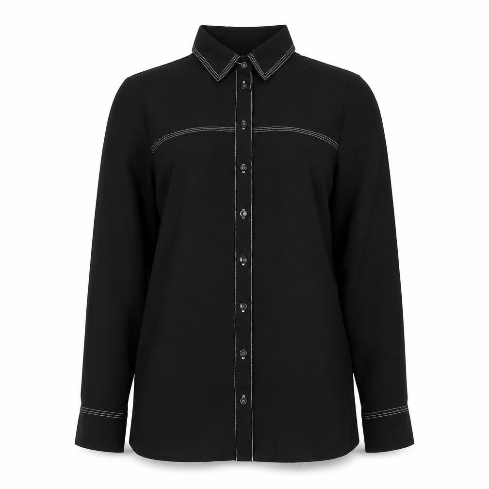 Womens UK Size 8 Dorothy Perkins Black Basic Button-Up