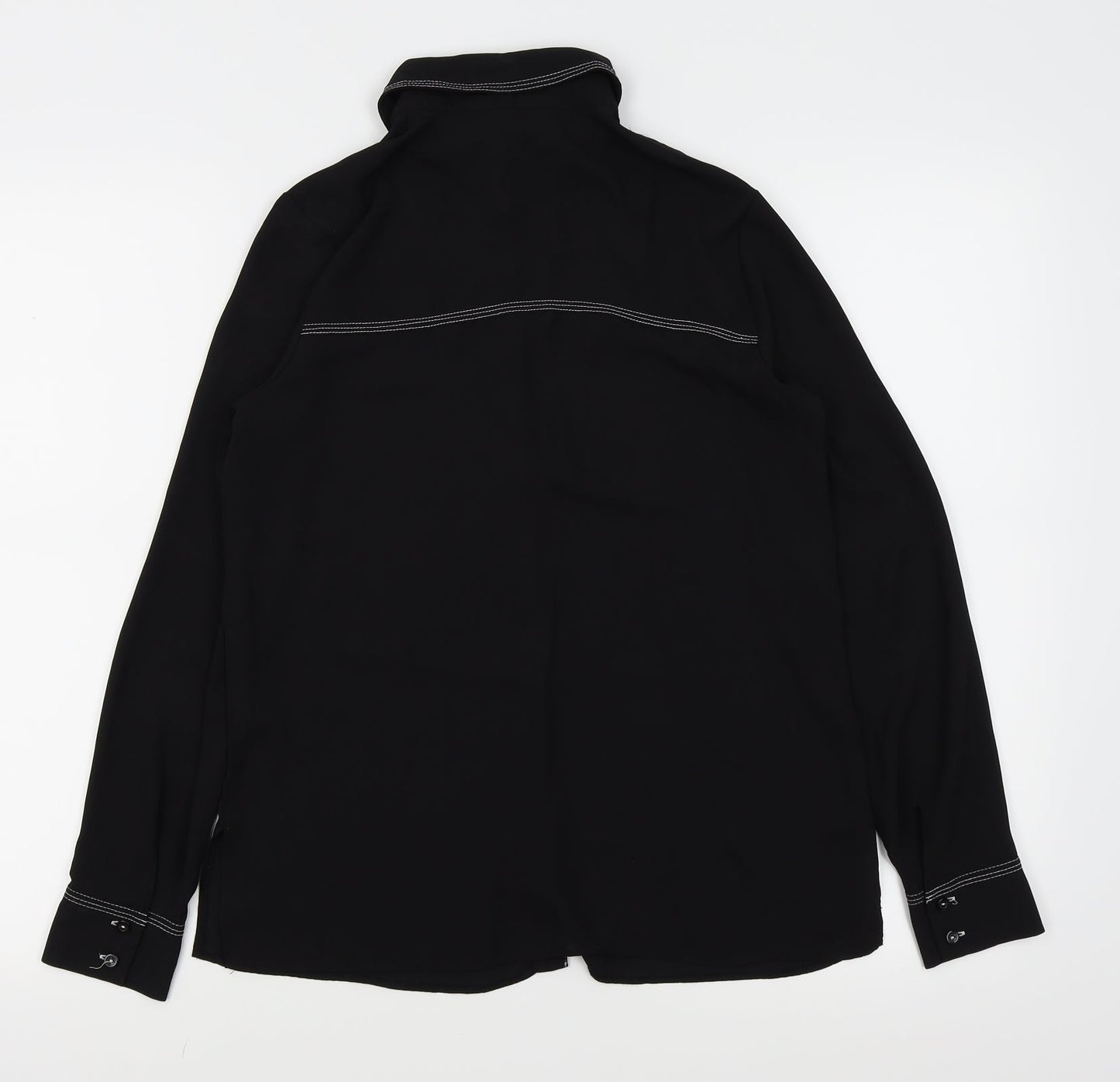 Womens UK Size 8 Dorothy Perkins Black Basic Button-Up