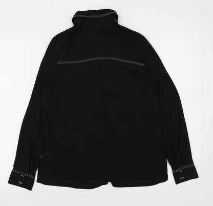 Womens UK Size 8 Dorothy Perkins Black Basic Button-Up