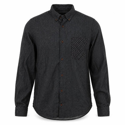Mens UK Size S ASOS Black  Button-Up Long Sleeve Casual Shirt