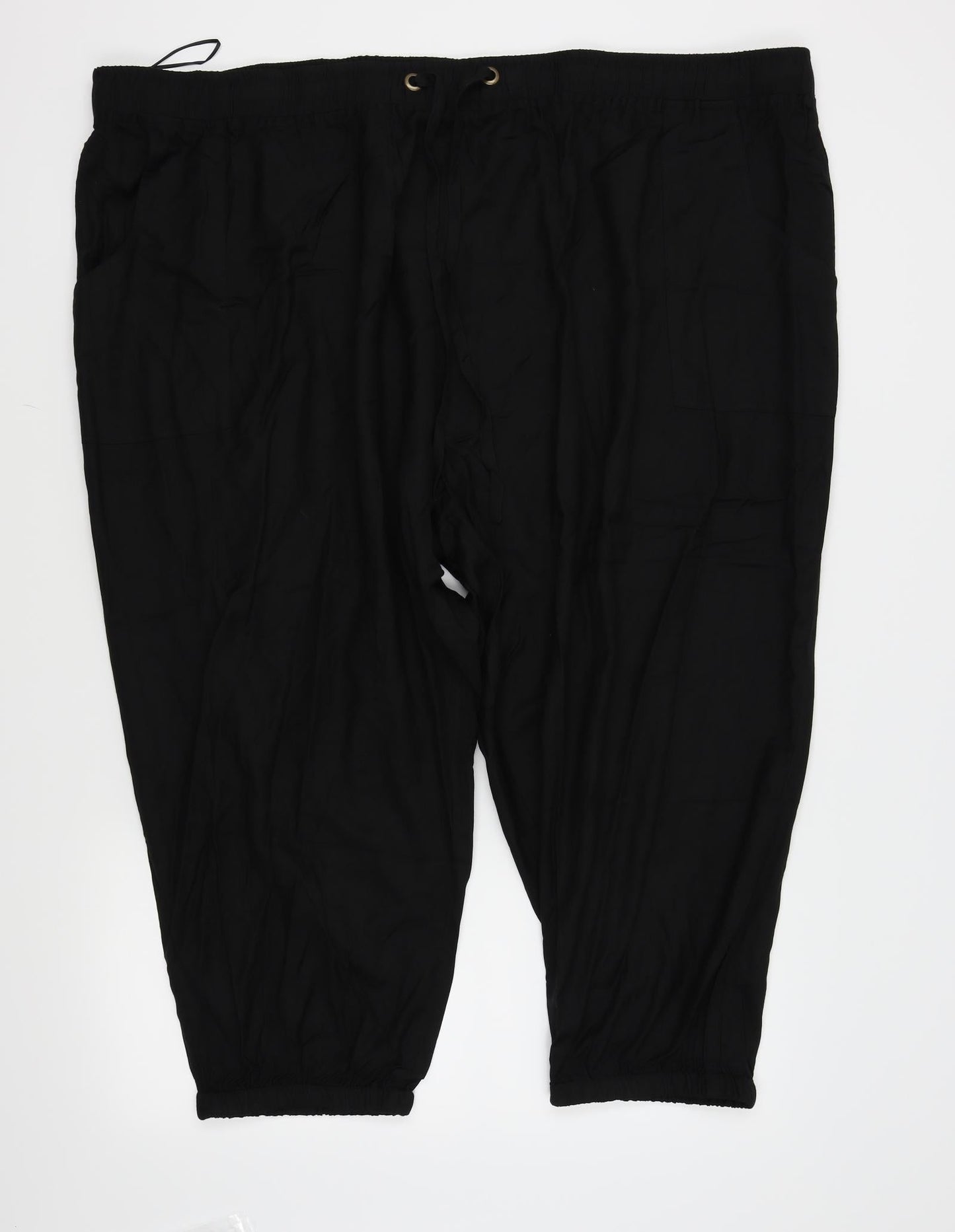 Womens UK Size 32 in label be Regular Fit Capri Black Trousers