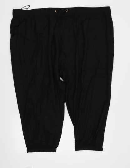 Womens UK Size 32 in label be Regular Fit Capri Black Trousers