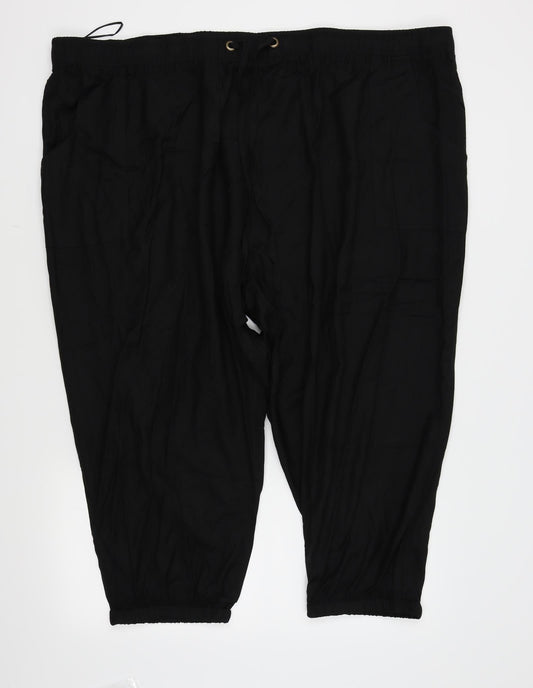 Womens UK Size 32 in label be Regular Fit Capri Black Trousers