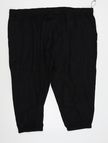 Womens UK Size 32 in label be Regular Fit Capri Black Trousers