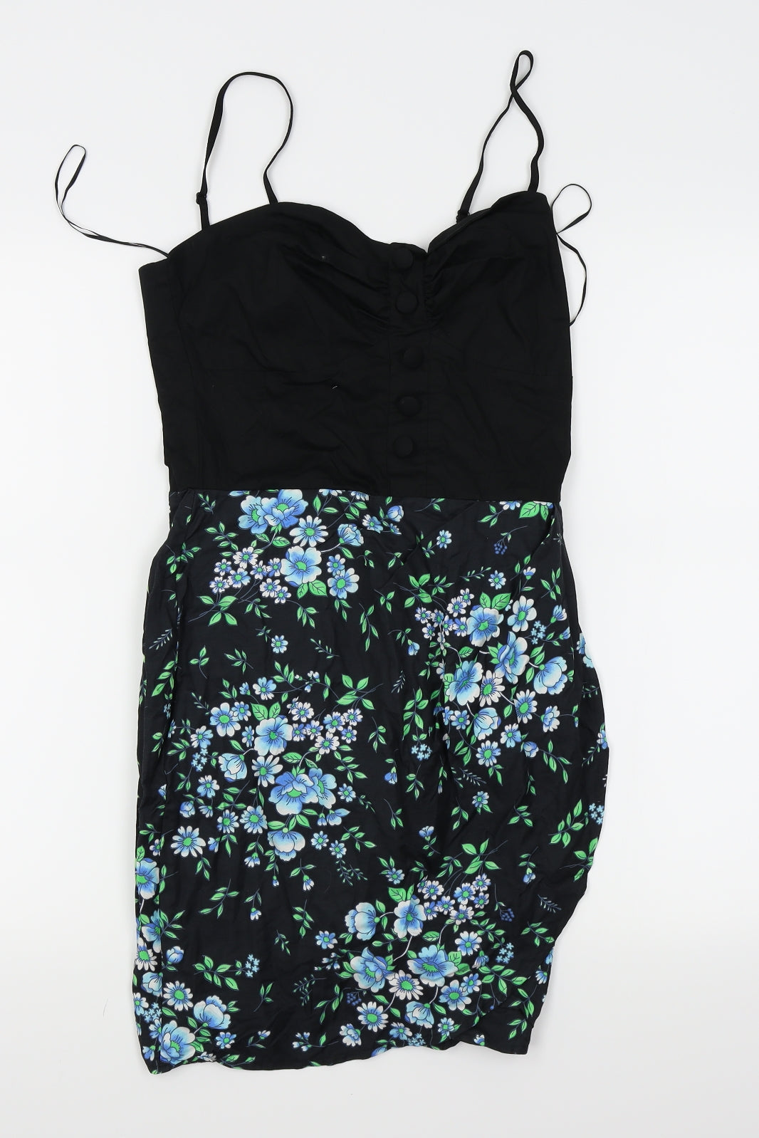you Womens Black Floral  Fit & Flare  Size S