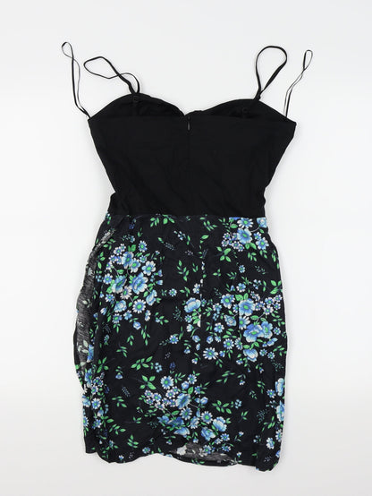 you Womens Black Floral  Fit & Flare  Size S