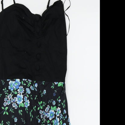 you Womens Black Floral  Fit & Flare  Size S