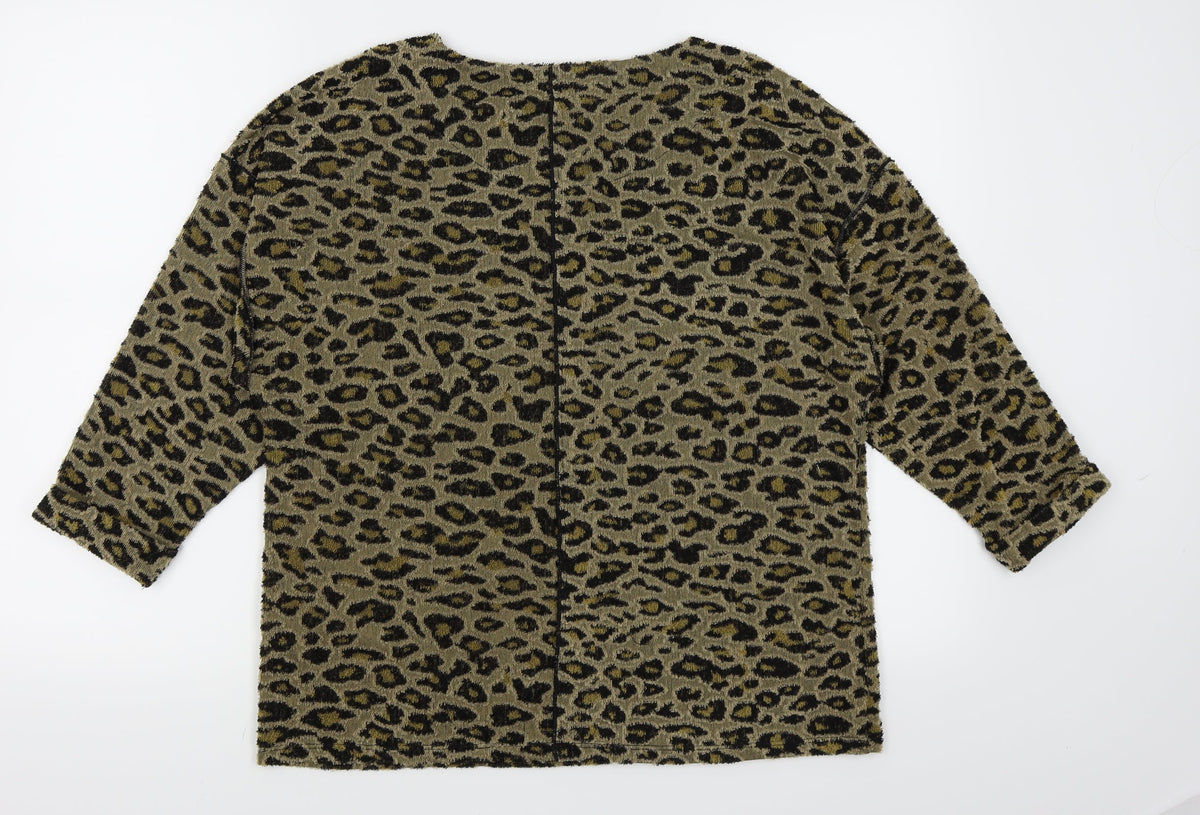 Per Una Womens Brown Animal Print  Pullover Jumper Size 12
