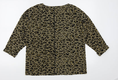 Per Una Womens Brown Animal Print  Pullover Jumper Size 12