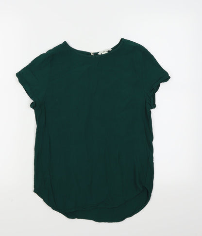 Womens UK Size 6 H&M Green Basic Blouse