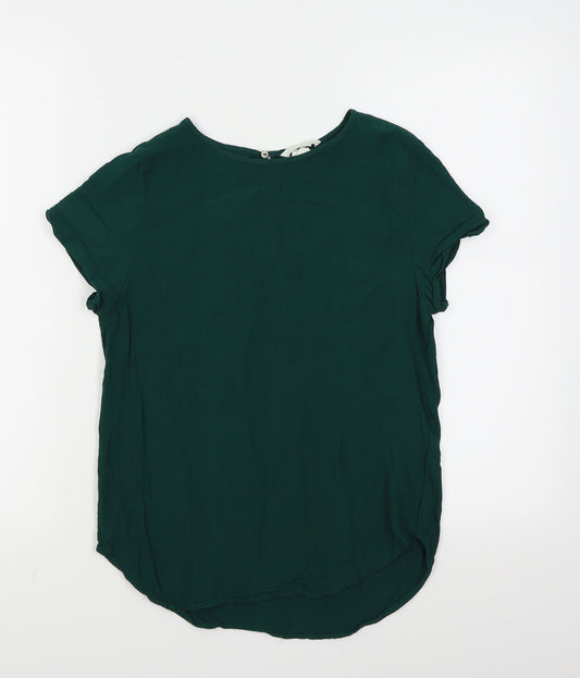 Womens UK Size 6 H&M Green Basic Blouse