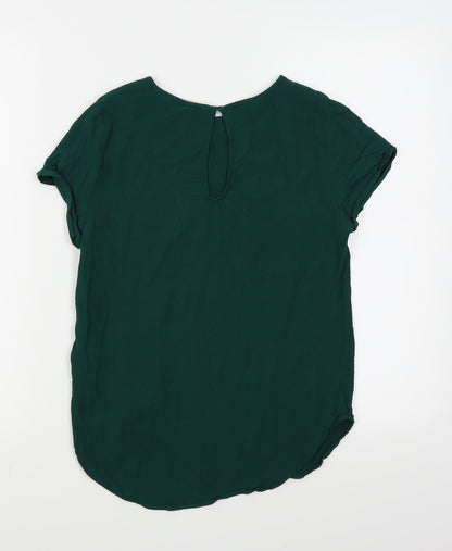 Womens UK Size 6 H&M Green Basic Blouse