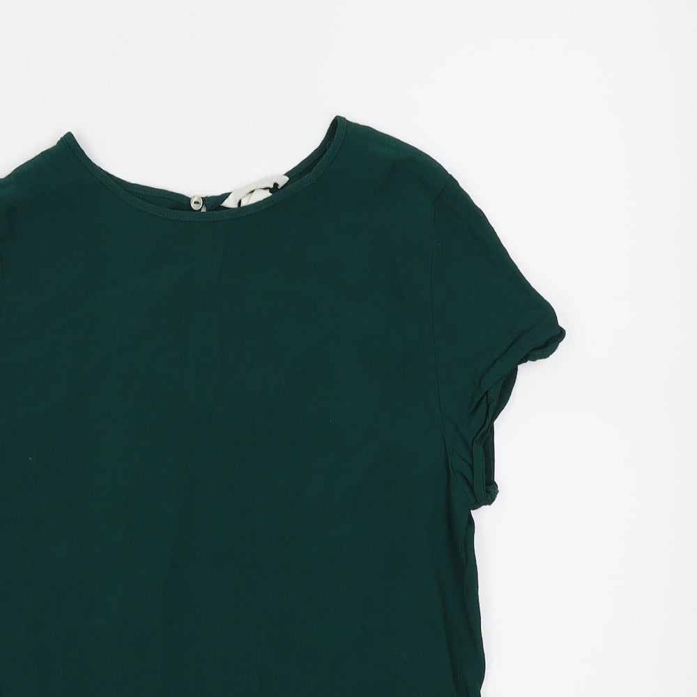 Womens UK Size 6 H&M Green Basic Blouse