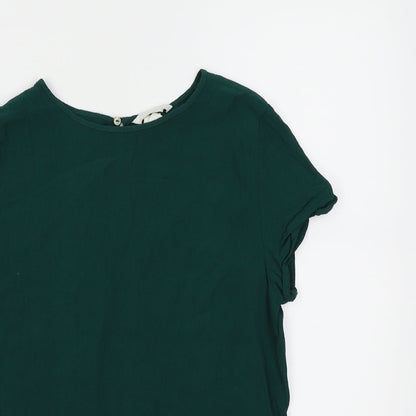 Womens UK Size 6 H&M Green Basic Blouse