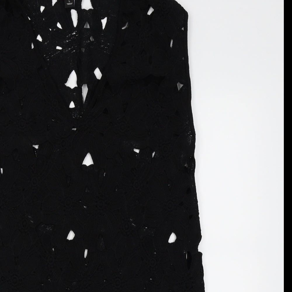 Primark Womens Black Fair Isle  Pencil Dress  Size L