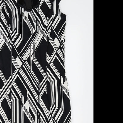 Oasis Womens Black Geometric  Pencil Dress  Size 10