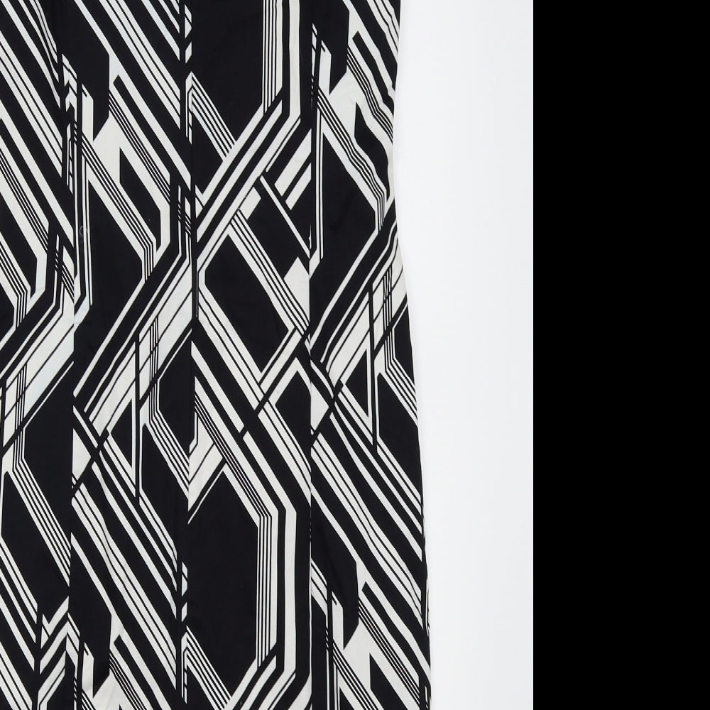 Oasis Womens Black Geometric  Pencil Dress  Size 10