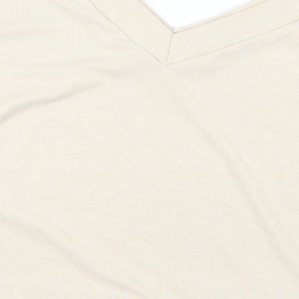 sheilay Womens Beige   Henley Jumper Size XL  - RUFFLE