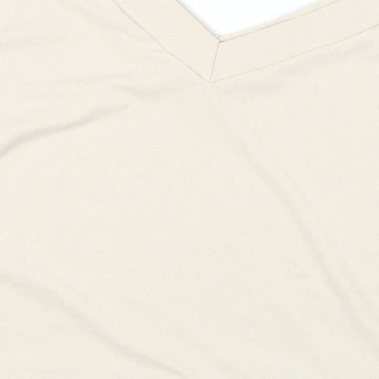 sheilay Womens Beige   Henley Jumper Size XL  - RUFFLE