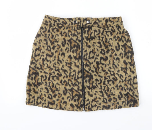 NEXT Womens Brown Animal Print  A-Line Skirt Size 8