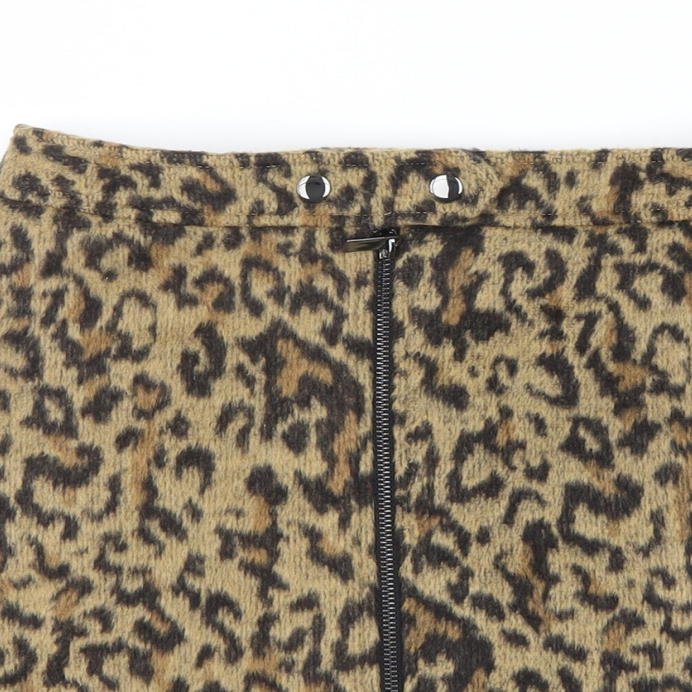 NEXT Womens Brown Animal Print  A-Line Skirt Size 8