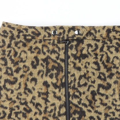 NEXT Womens Brown Animal Print  A-Line Skirt Size 8
