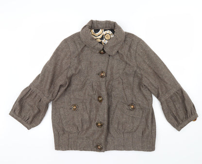 River Island Womens Brown   Jacket  Size 12  - Puff sleeve