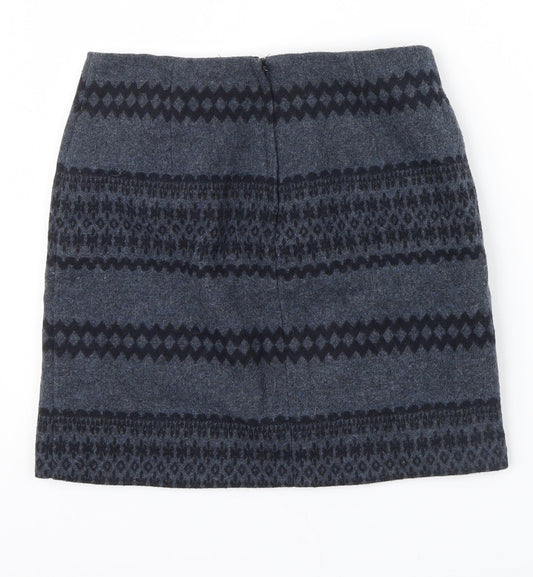 NEWLOOK Womens Grey Geometric  A-Line Skirt Size 6