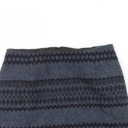 NEWLOOK Womens Grey Geometric  A-Line Skirt Size 6