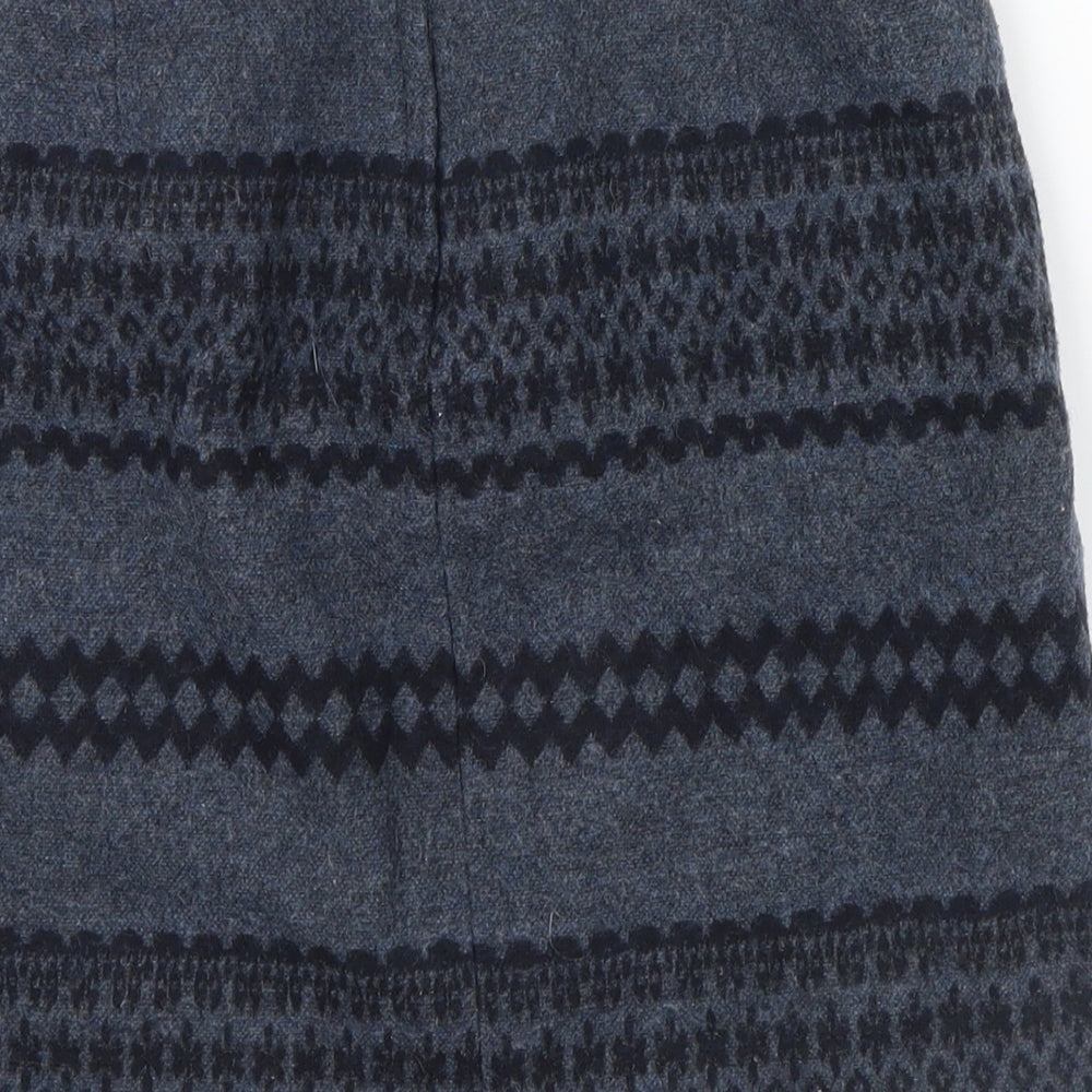 NEWLOOK Womens Grey Geometric  A-Line Skirt Size 6