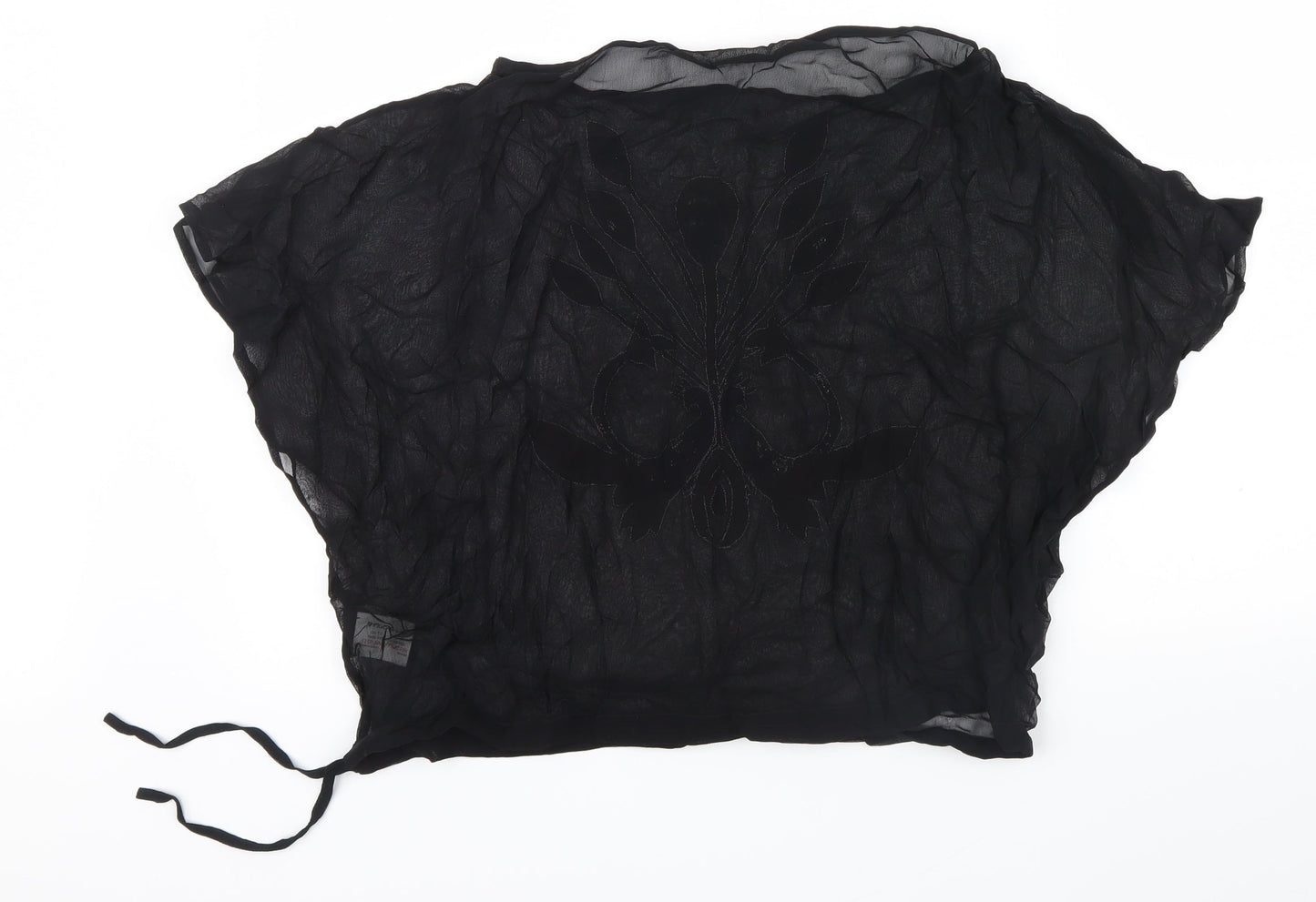 Miss Selfridge Womens Black   Basic Blouse Size 12  - BEAD DETAIL