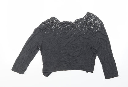 Divided by H&M Womens Grey  Knit Cardigan Jumper Size 12