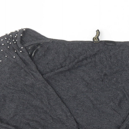 Divided by H&M Womens Grey  Knit Cardigan Jumper Size 12
