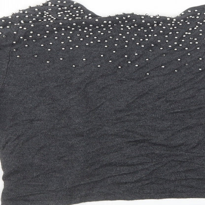 Divided by H&M Womens Grey  Knit Cardigan Jumper Size 12
