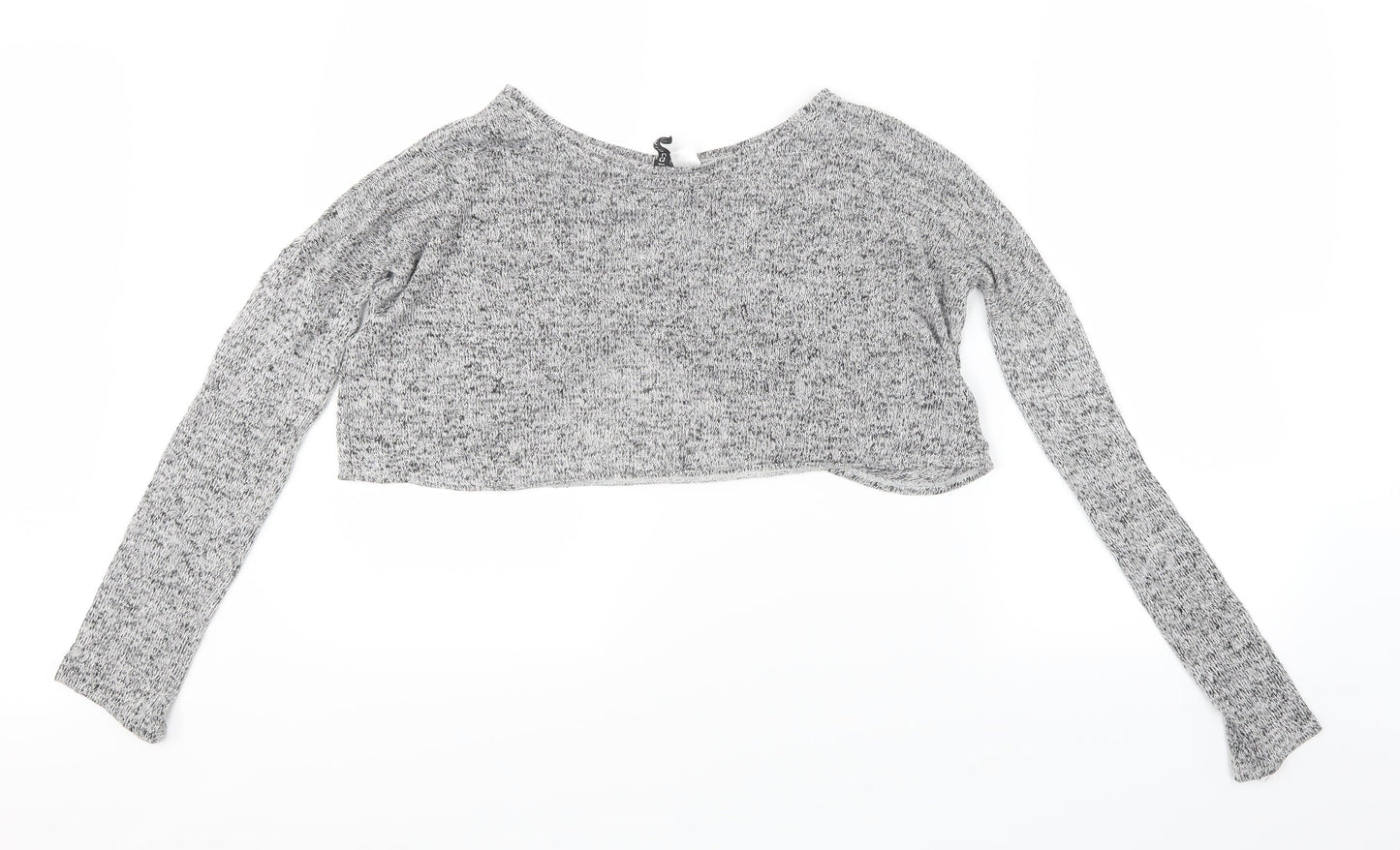 Divided by H&M Womens Grey  Knit Cropped T-Shirt Size S