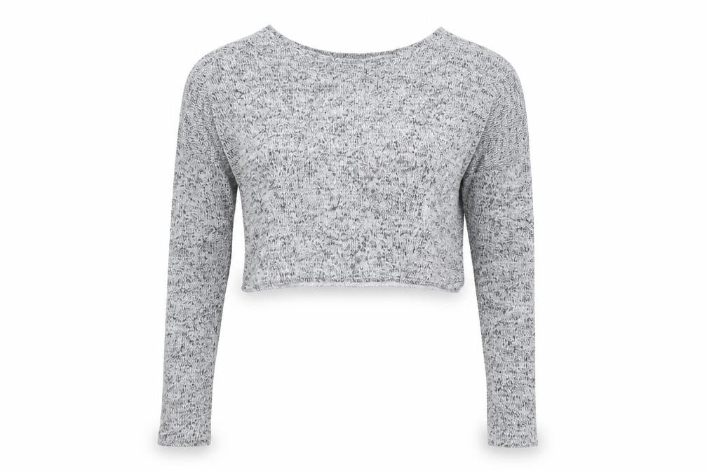 Womens UK Size S Divided by H&M Grey Cropped T-Shirt