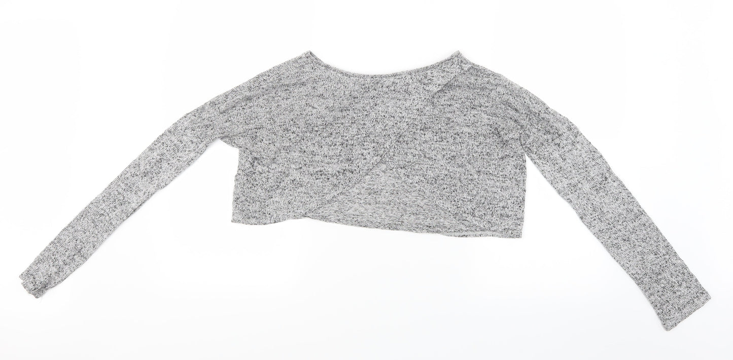 Divided by H&M Womens Grey  Knit Cropped T-Shirt Size S