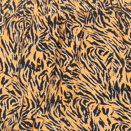 Primark Womens Orange Animal Print  Boyfriend Shorts Size 10