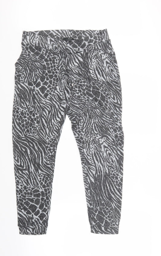 George Womens Grey Animal Print  Trousers  Size 12 L26.5 in