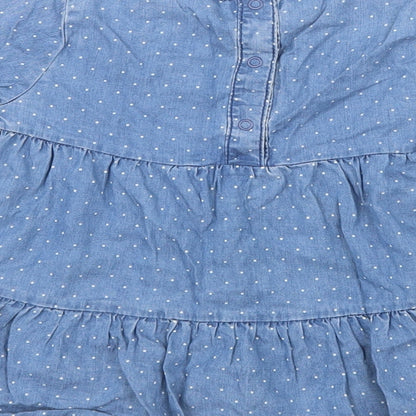 F&F Girls Blue Polka Dot  Shirt Dress  Size 18-24 Months