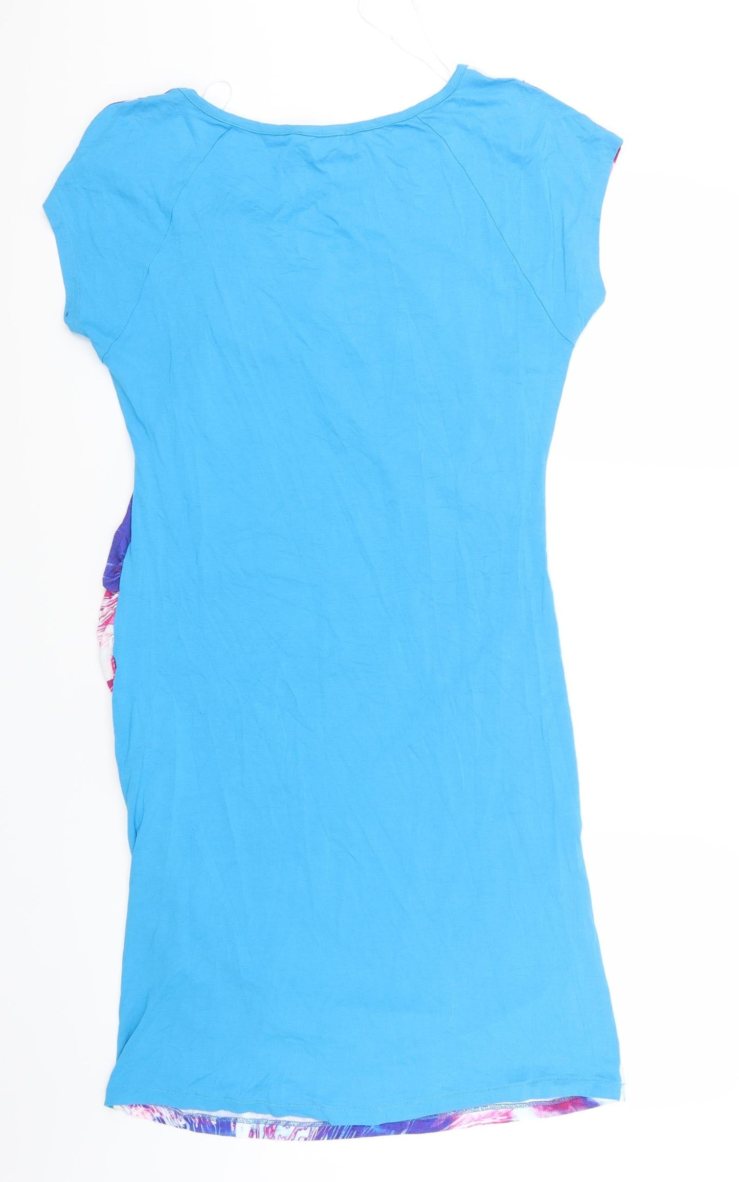 Chianti Womens Blue Geometric  T-Shirt Dress  Size 12