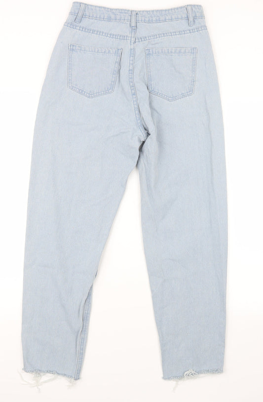 Missguided Womens Blue  Denim Straight Jeans Size 10 L27.5 in
